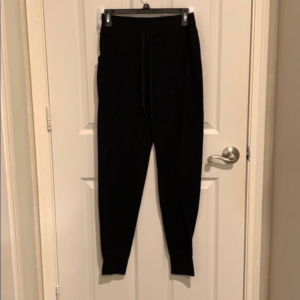 Black Relaxed Fit Joggers With Front Tie